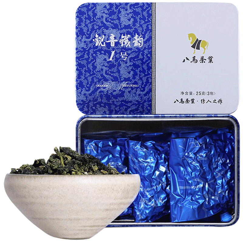 八马茶业 铁韵1号 特级 安溪铁观音 盒装25g*10件（含赠） 185元（需领券，合1