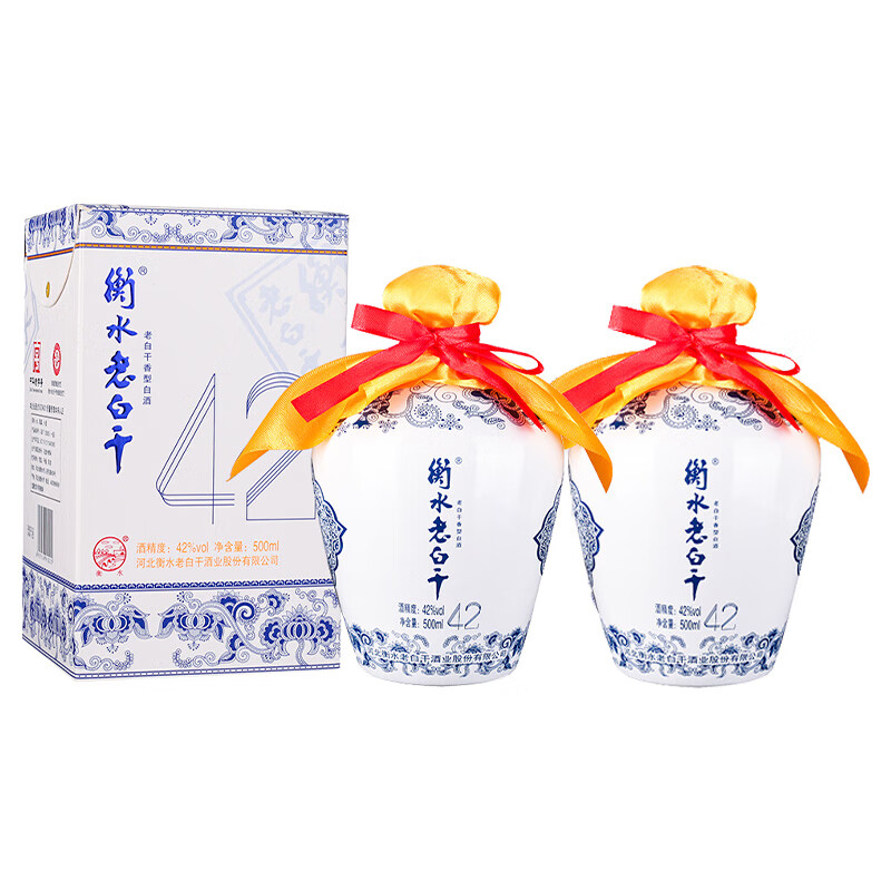 衡水老白干 古法酿造 老白干香型白酒 纯粮固态 婚宴喜酒 商务宴请500ml*2 79元(需用券)