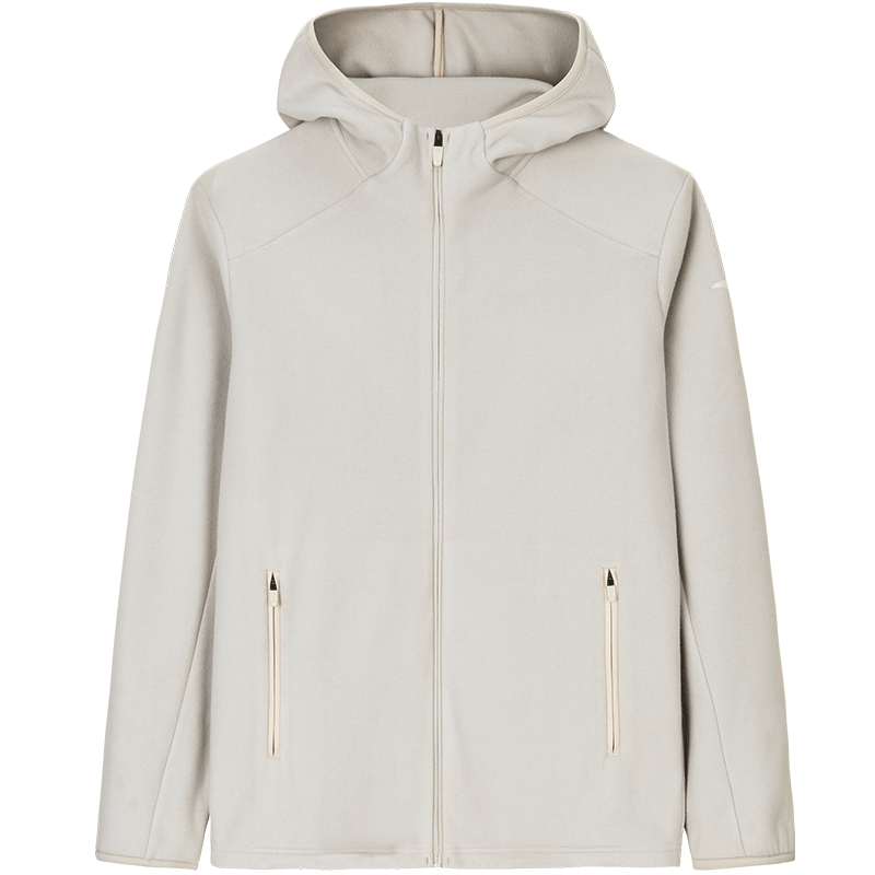 安踏 密暖绒 加绒运动外套男装安踏秋冬针织保暖连帽上衣开衫茄克 86元（