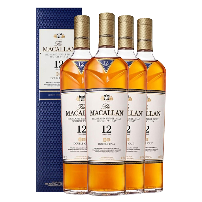 Macallan 麦卡伦 12年 蓝钻双桶 单一麦芽威士忌 700ml*4瓶 礼盒装 2112元 包邮