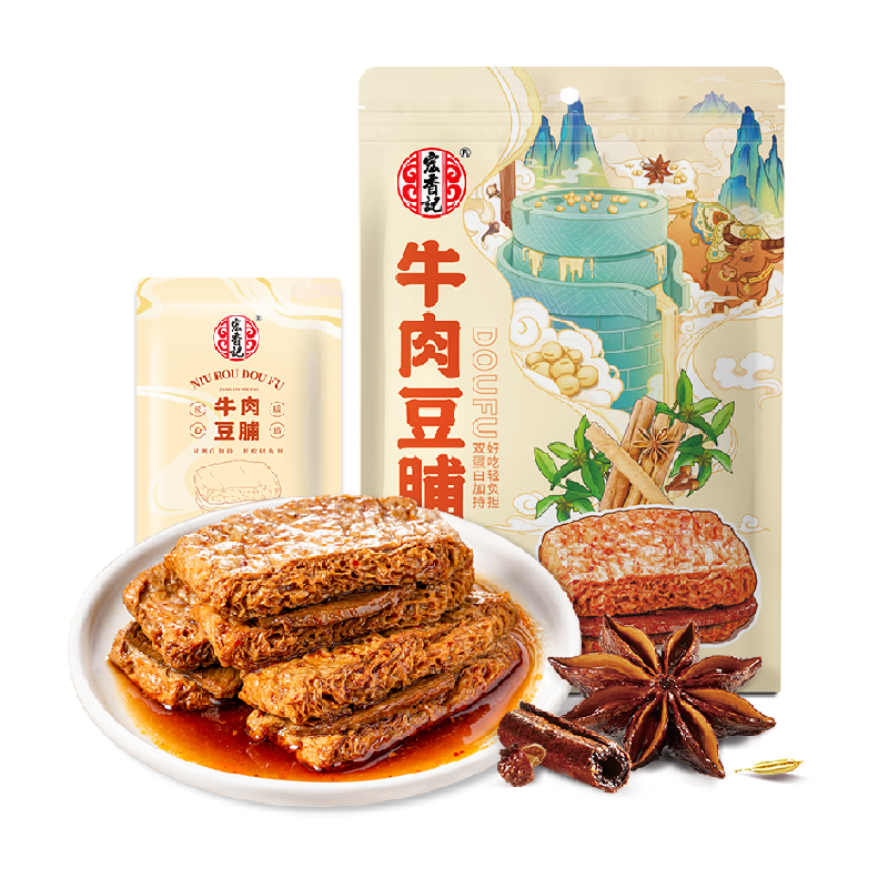 宏香记 卤汁甜辣牛肉豆脯 128g ￥6.5