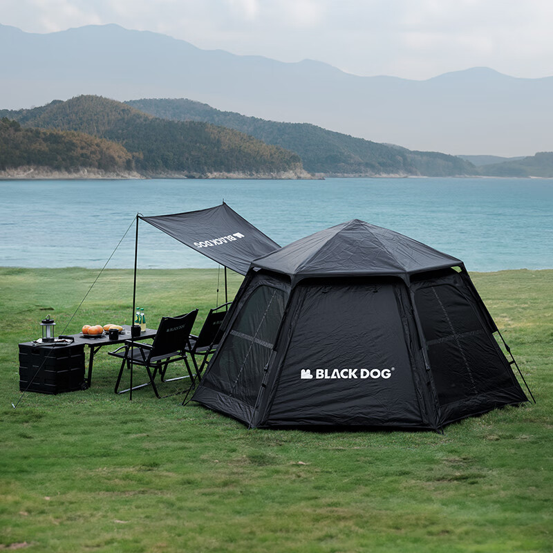 黑狗 Blackdog 天幕二合一！户外全自动六角帐篷加厚防雨 452.3元