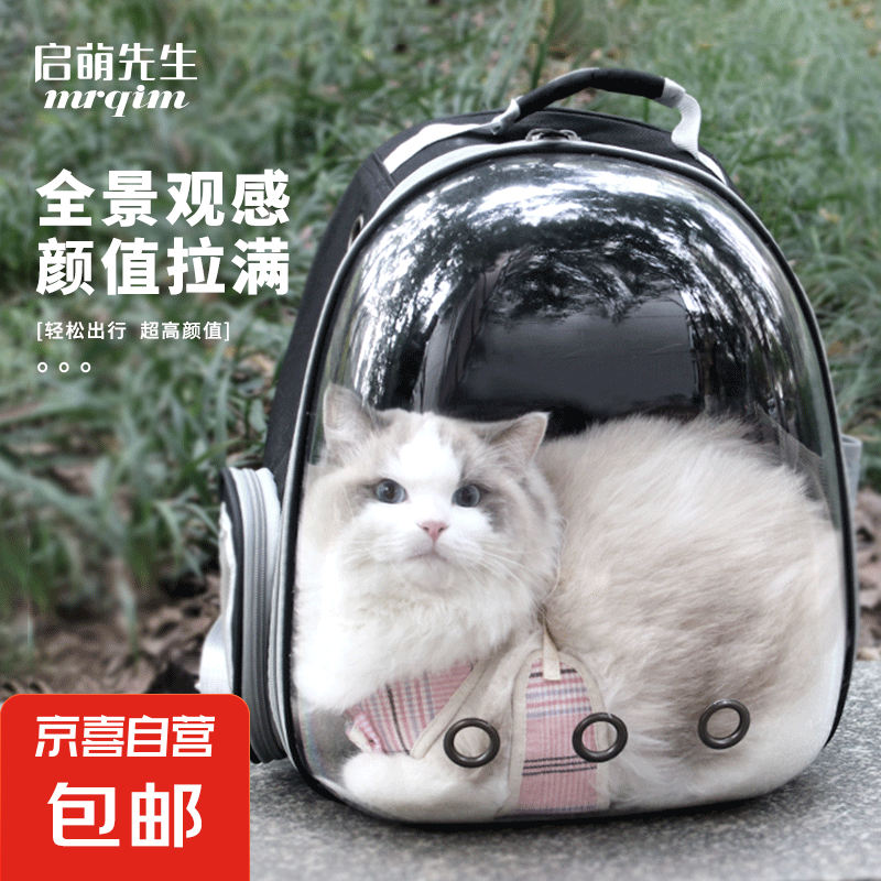 others 其他 宠物猫外便携太空舱 双肩背包 灰色 32.9元