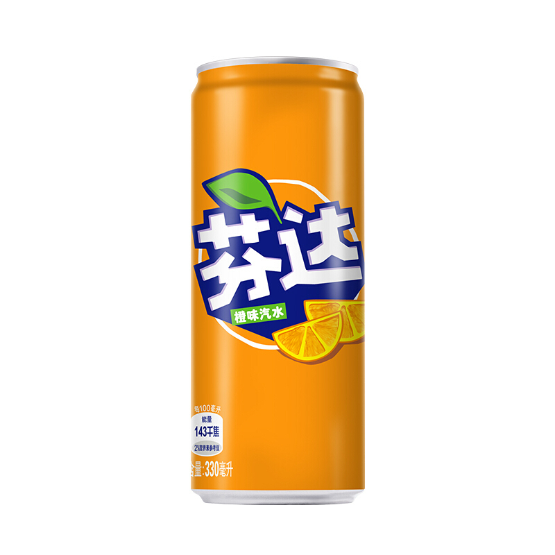 fanta 芬达 橙味汽水 碳酸饮料 整箱装 可口可乐公司出品 摩登罐330ml