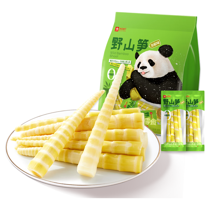 良品铺子 泡椒味野山笋 600g 25.9元