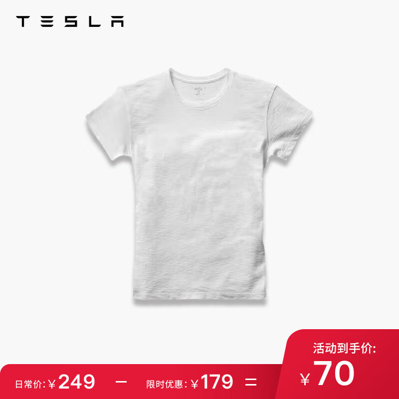 TESLA 特斯拉 女款圆领T恤 logo小立体字母标识 249元