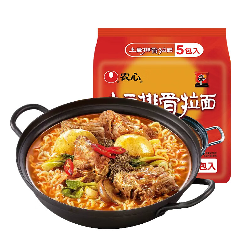 NONGSHIM 农心 土豆排骨袋面 120g*5 14.8元（需用券）