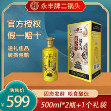 YONGFENG 永丰牌 北京二锅头 清香型白酒 46度 500mL 2瓶 佑得两瓶装 79元（需用