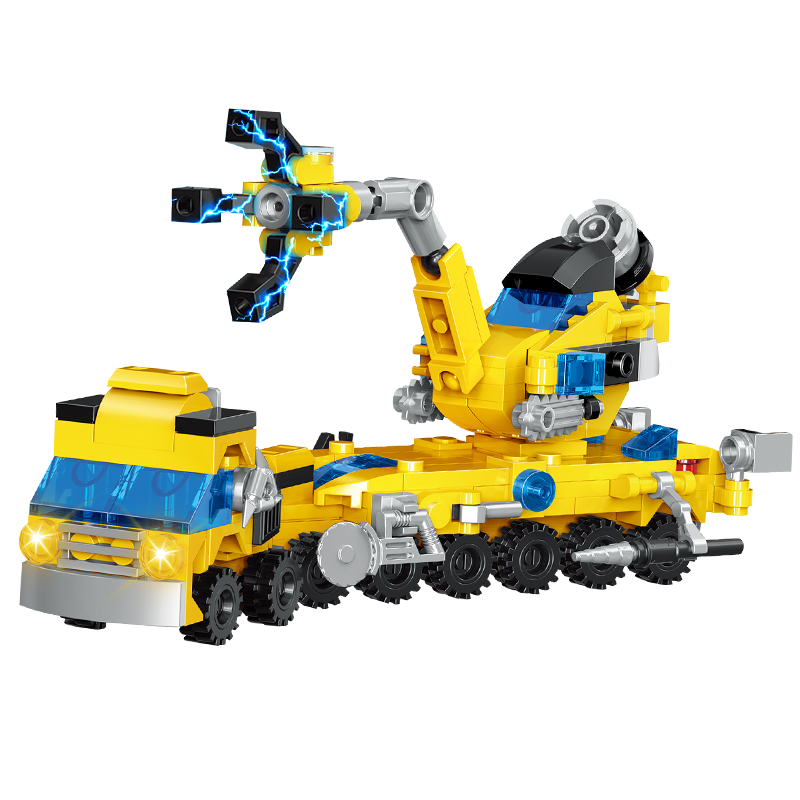 哲高 城市工程车拼装积木组合 挖掘机+抓木车 3.4元（需买5件，需用券）