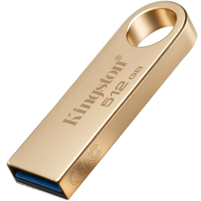 PLUS会员: Kingston 金士顿 512GB USB3.2 Gen 1 U盘 DTSE9G3 大容量金属U盘 读速高达220MB