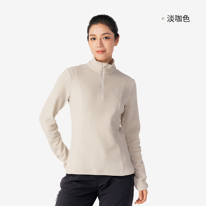 迪卡侬 DECATHLON 女款保暖半拉链抓绒衣 8829877 69.9元