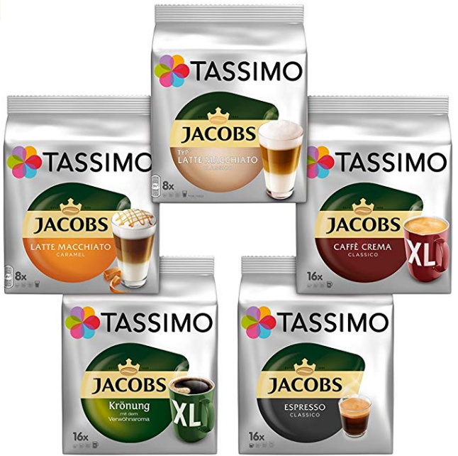 销量第一，Tassimo 什锦胶囊咖啡组合 5袋（共64个）折后207.93元（3件92折）