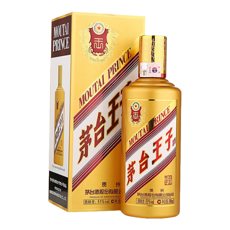 PLUS会员：茅台（MOUTAI） 金王子 酱香型白酒 2018年 53度500ml 单瓶装 344.32元