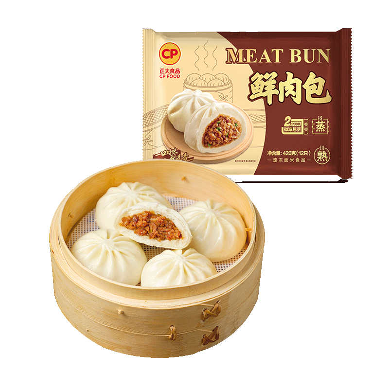 正大食品 早餐面点 鲜肉包420g 12个装 任选5件 19.8元