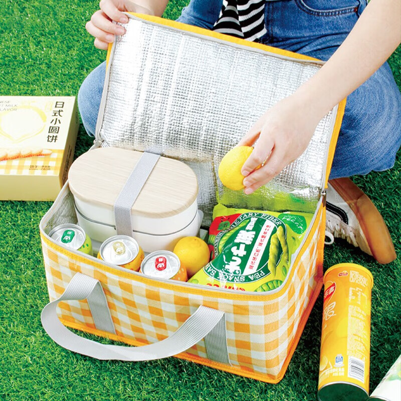 木丁丁 野餐包 可折叠野餐篮冷热两用保温包便携手提野营装备户外收纳包 2