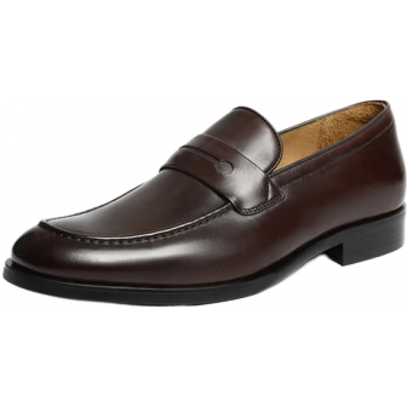 百丽 一脚蹬 男士乐福皮鞋 咖色 39 (245mm) 969元