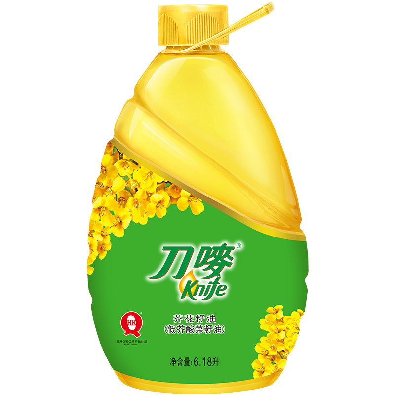 plus会员，概率券:刀唛（Knife）低芥酸菜籽油6.18L *2件+凑单 123.69元（合61.44元