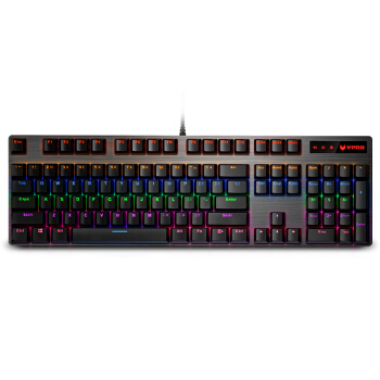 RAPOO 雷柏 V500PRO 104键 有线机械键盘 黑色 雷柏红轴 混光 98.51元