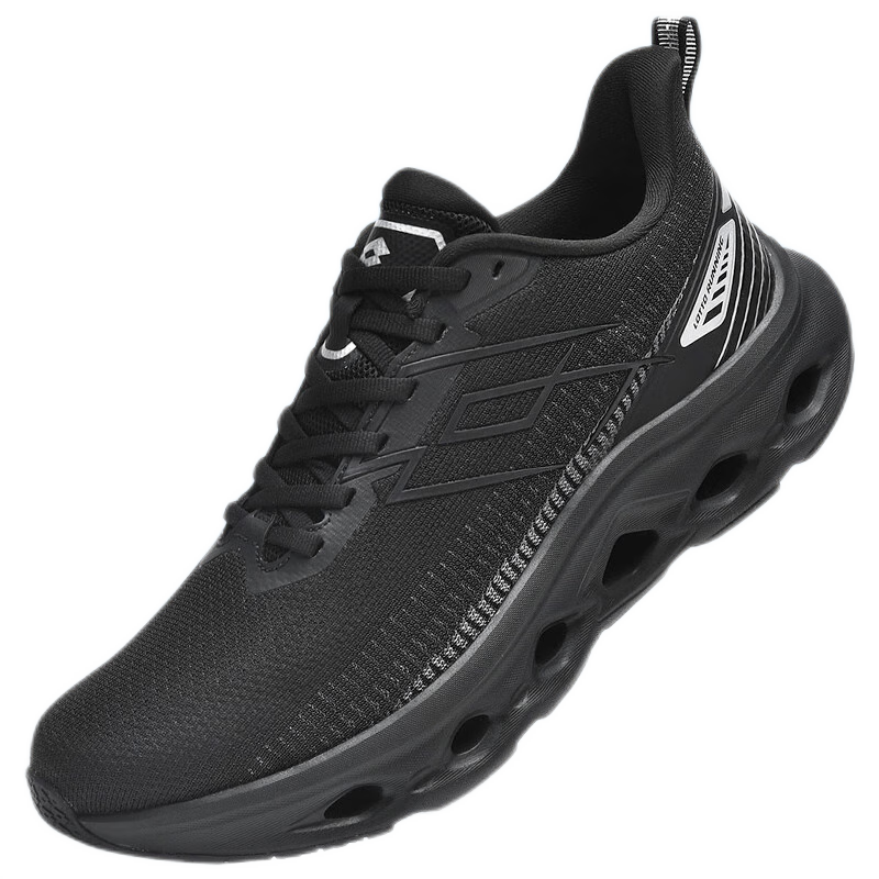 PLUS会员：LOTTO 乐途 春夏运动鞋减震专业竞速鞋子男 1132 黑色 95.45元包邮（