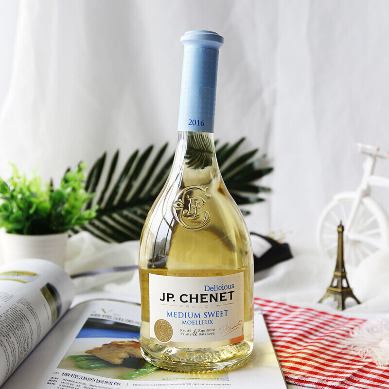 J.P.CHENET 香奈 半甜型白葡萄酒 750ml 法国原装进口 56元（需用券）