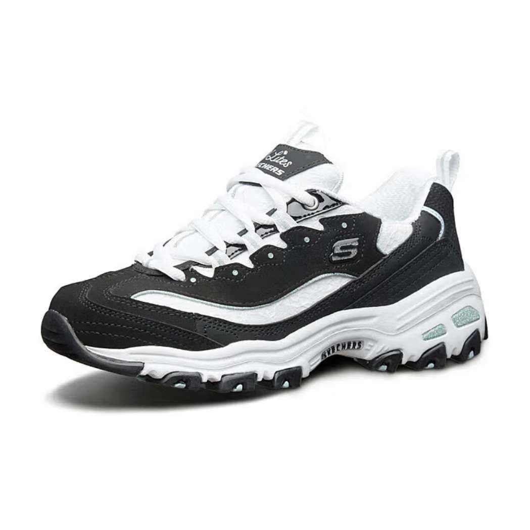 PLUS 会员： 斯凯奇（Skechers）女鞋经典熊猫鞋老爹鞋蕾丝厚底运动鞋 172.55元