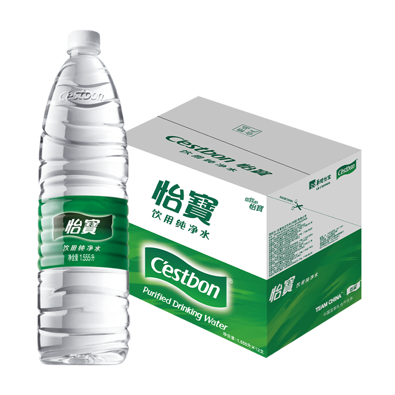 怡宝 饮用纯净水 1.55L*12瓶*3件 66.09元（需领券，合22.03元/件）