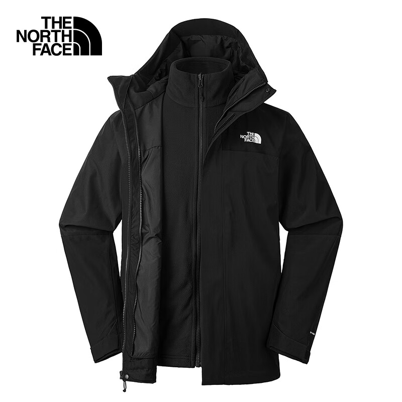 PLUS会员：The North Face 北面 户外三合一冲锋衣 89ZP JK3/黑色 XL 1286.01元 包邮