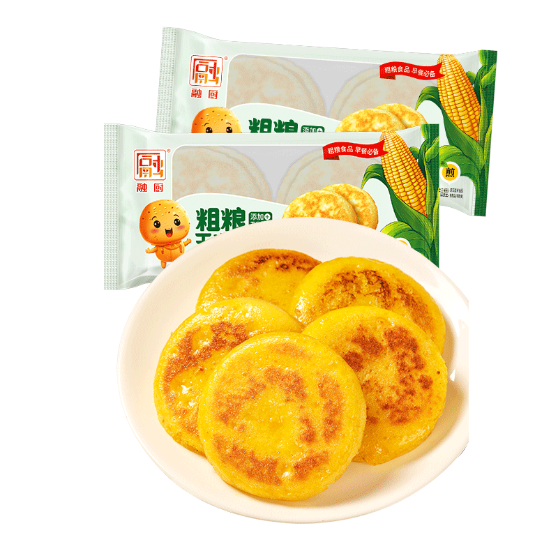 需首购：融厨 粗粮玉米饼粑粑200g*2袋 8只装 7.9元（需试用）