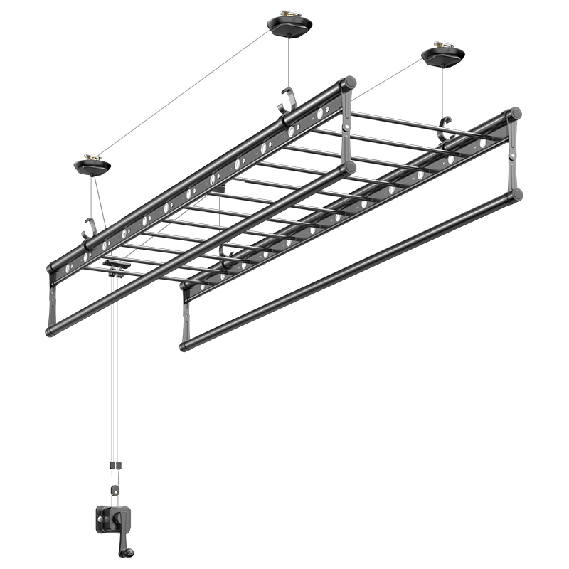 金贵夫人升降晾衣架阳台手摇晾衣杆四杆室内折叠晒衣架凉 2.4米+15根横杆 24