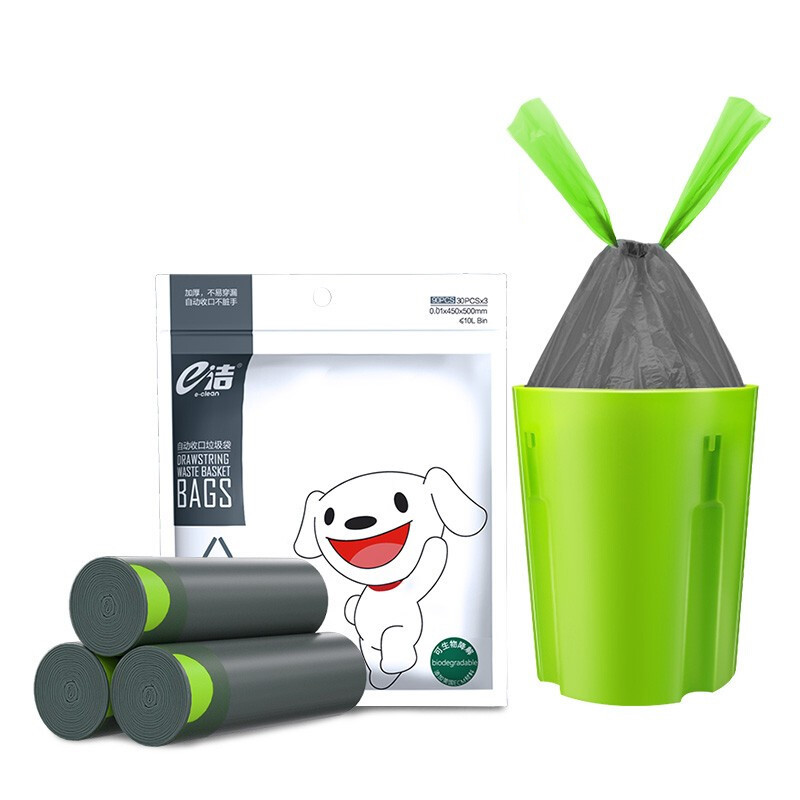 E-CLEAN e洁 京东JOY联名款 抽绳式垃圾袋 灰色 3卷(90只) 6.3元（需换购，共7.25