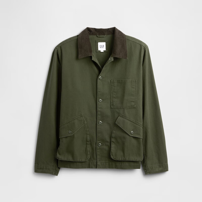 Gap 男士春款多口袋巴恩风翻领夹克 127.5元