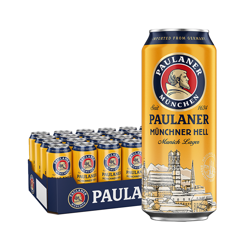 Paulaner 保拉纳 柏龙 慕尼黑大麦啤酒 德国进口 500ml*24罐 整箱装 156.22元 包邮