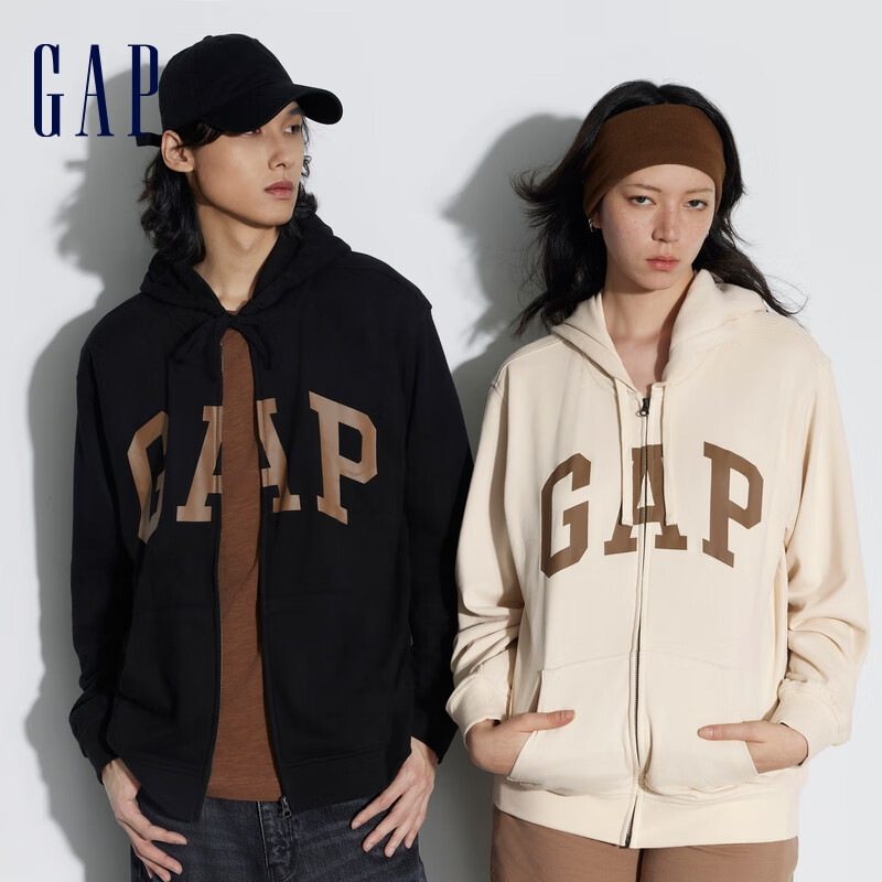 Gap 2024新款LOGO美式复古法式圈织软卫衣外套 多色多码 177.64元