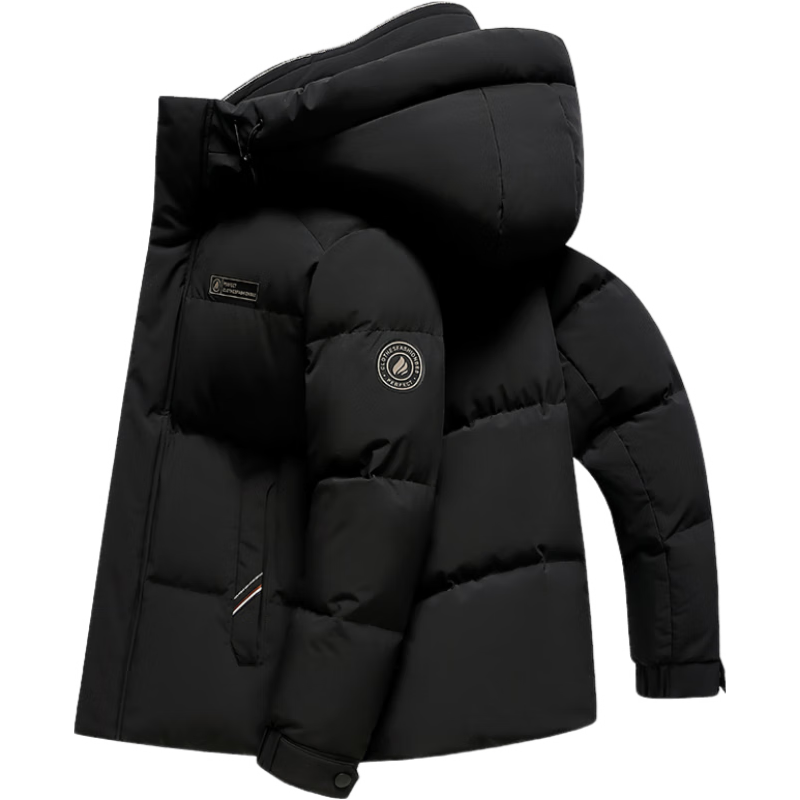 YAYA 鸭鸭羽绒服 鸭鸭（YAYA）羽绒服男短款连帽户外商务休闲加厚工装面包服