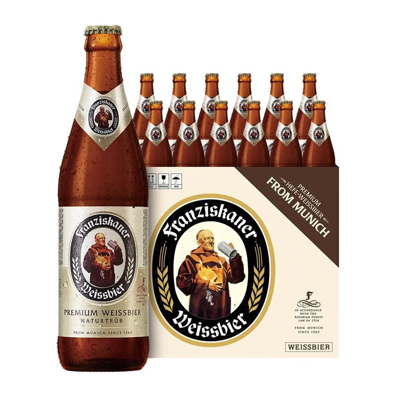 范佳乐 百威集团（教士啤酒）德国小麦白啤酒450ml×12瓶 55.08元