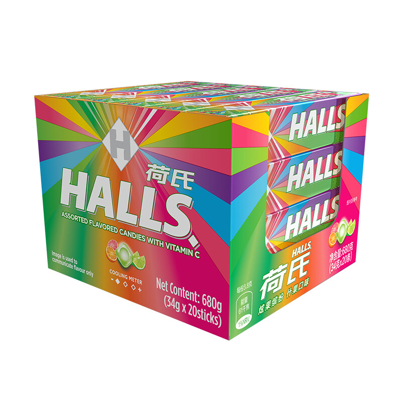 HALLS 荷氏 薄荷糖34g*20条 17元