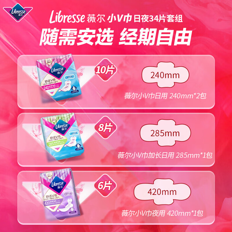 薇尔 日夜组合卫生巾姨妈巾套装34片超薄贴合防漏 14元 - 线报酷