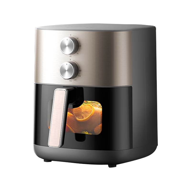 美的 空气炸锅 炎烤 免翻面 6.5L 大容量 机械双旋扭控温无油低脂煎炸 KZE6559 