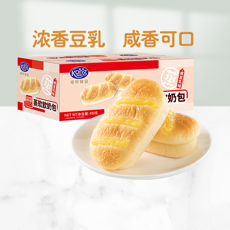 港荣 蒸面包咸豆乳软欧包整箱450g 8.22元(需用券)