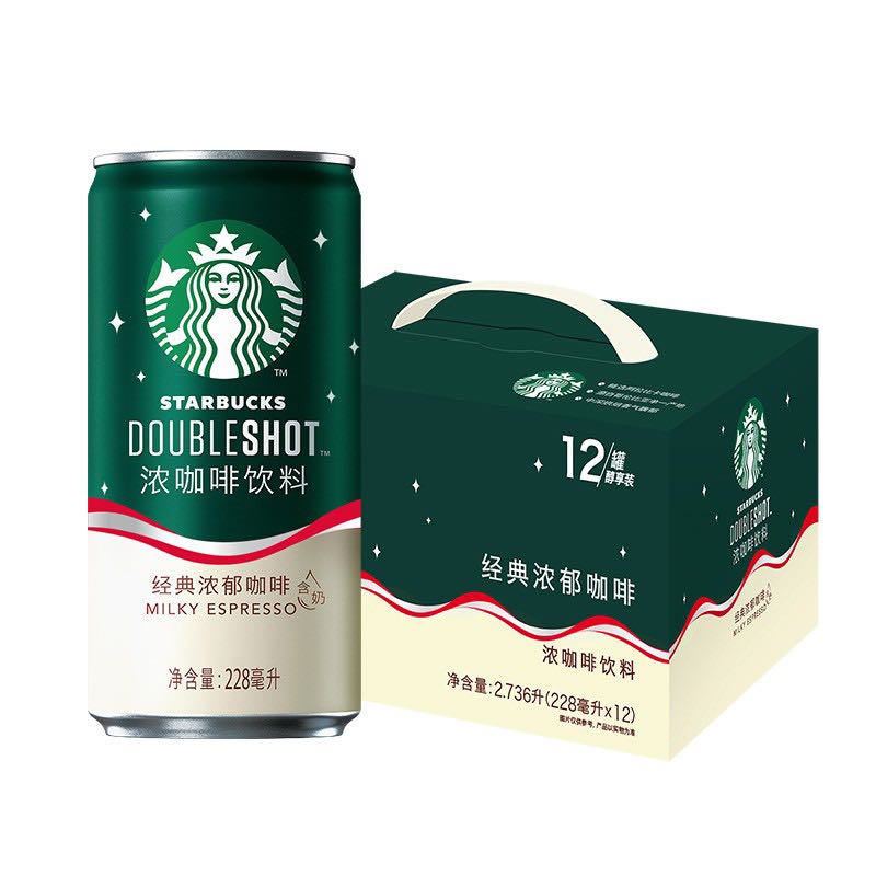 STARBUCKS 星巴克 星倍醇小绿罐228ml*12罐经典浓郁即饮浓咖啡饮料 70.53元（需用