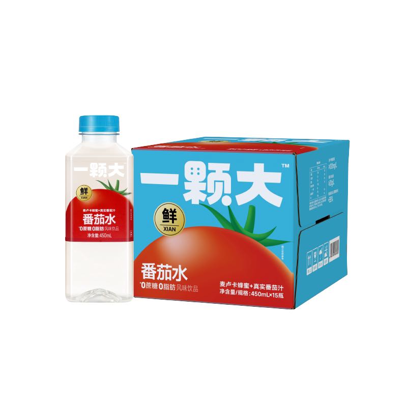 88VIP：一颗大 番茄水饮料 高膳食纤维款 450ml*4瓶 礼盒装 13.2元（需用券）
