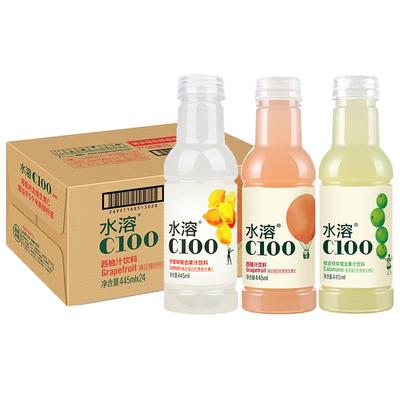 农夫山泉 水溶C100青皮桔柠檬西柚味饮料 445ml*12瓶 35.5元（3人团）