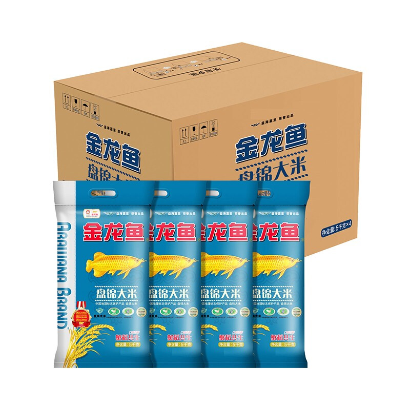 移动端、京东百亿补贴：金龙鱼 东北大米 盘锦大米10斤*4/箱 蟹稻共生 40斤