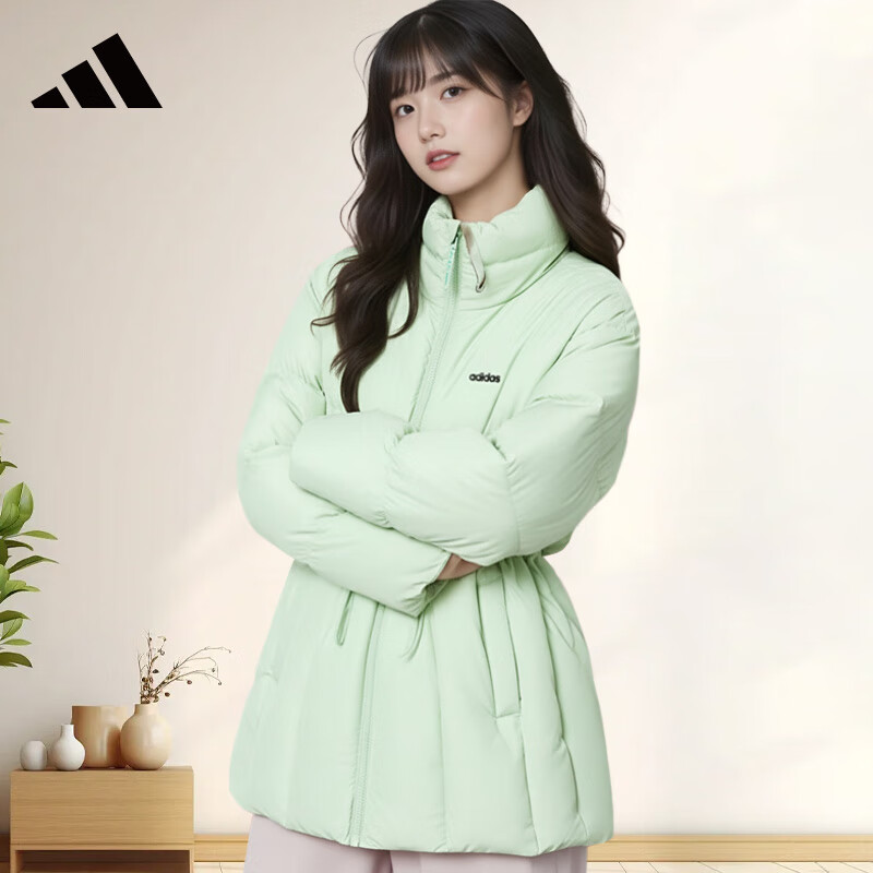 移动端、京东百亿补贴：adidas M码190g冲绒羽绒服 299元（需用券）