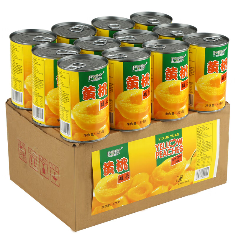 伊寻园 黄桃罐头整箱装砀山特产黄桃罐头425g*6罐装 18.8元 - 线报酷