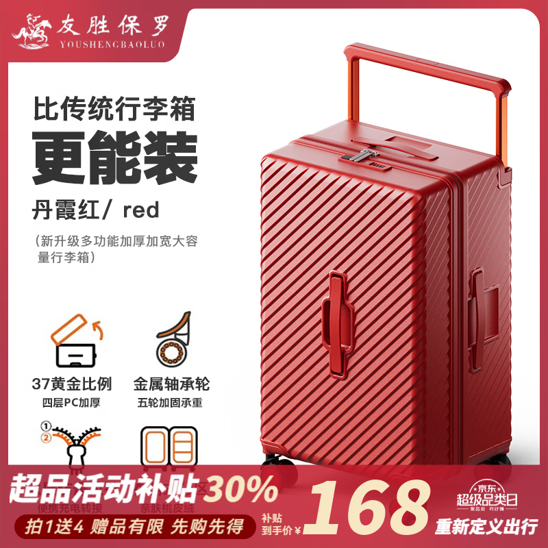 友胜保罗 行李箱 丹霞红 20英寸 （USB+TypeC充电） ￥168