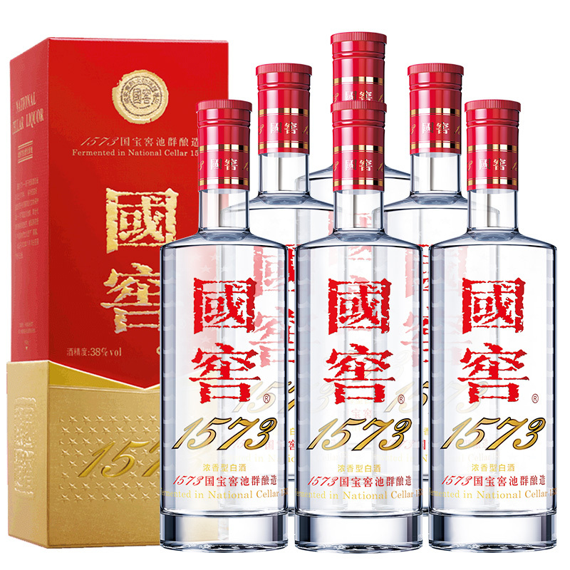 國窖1573瀘州老窖國窖1573濃香型白酒38度500ml6瓶整箱裝箱內含禮品袋