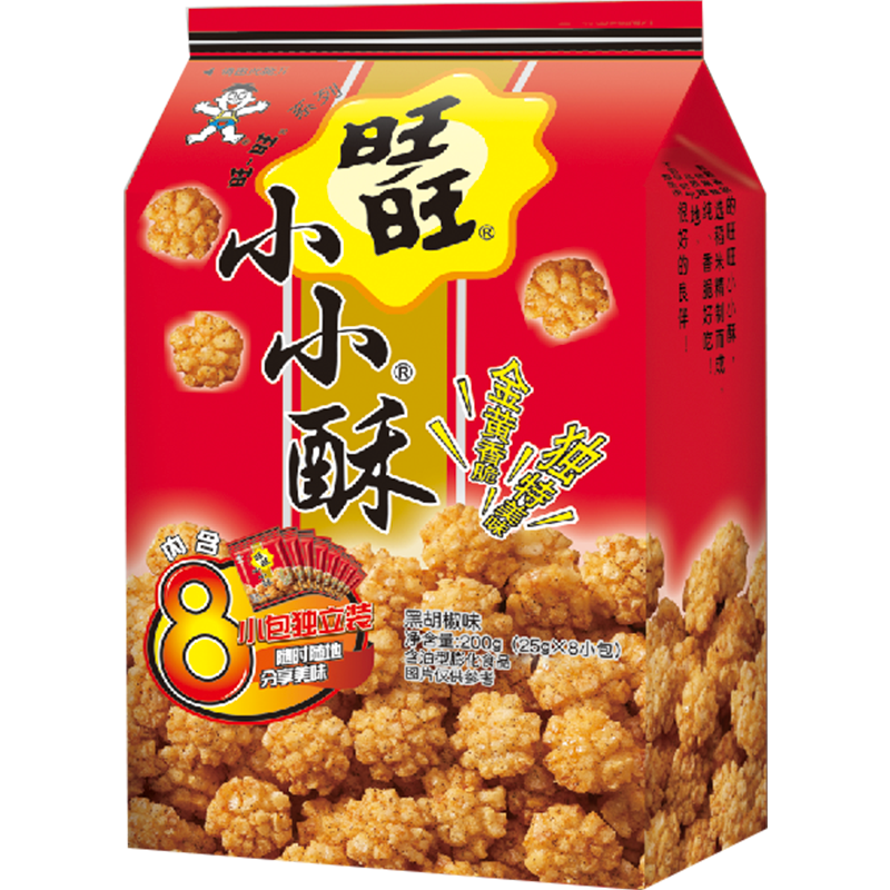 WantWant 小小酥 黑胡椒味 休闲零食 袋装 200g 2.5元