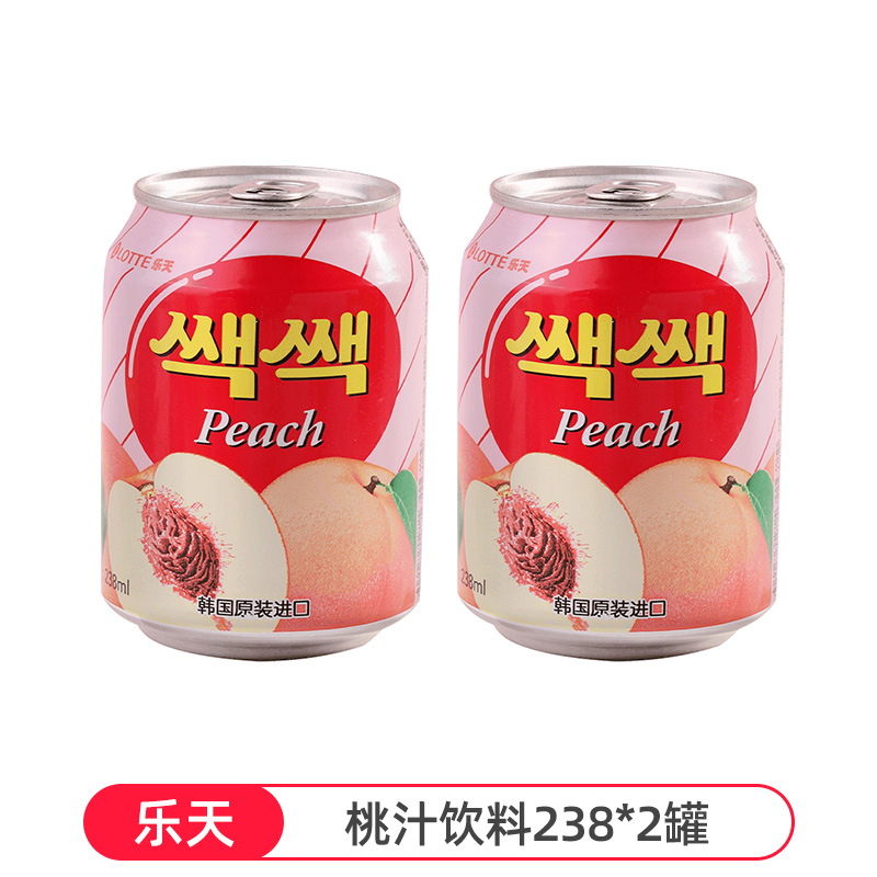 Pororo LOTTE 桃汁饮料238ml*2 10.36元