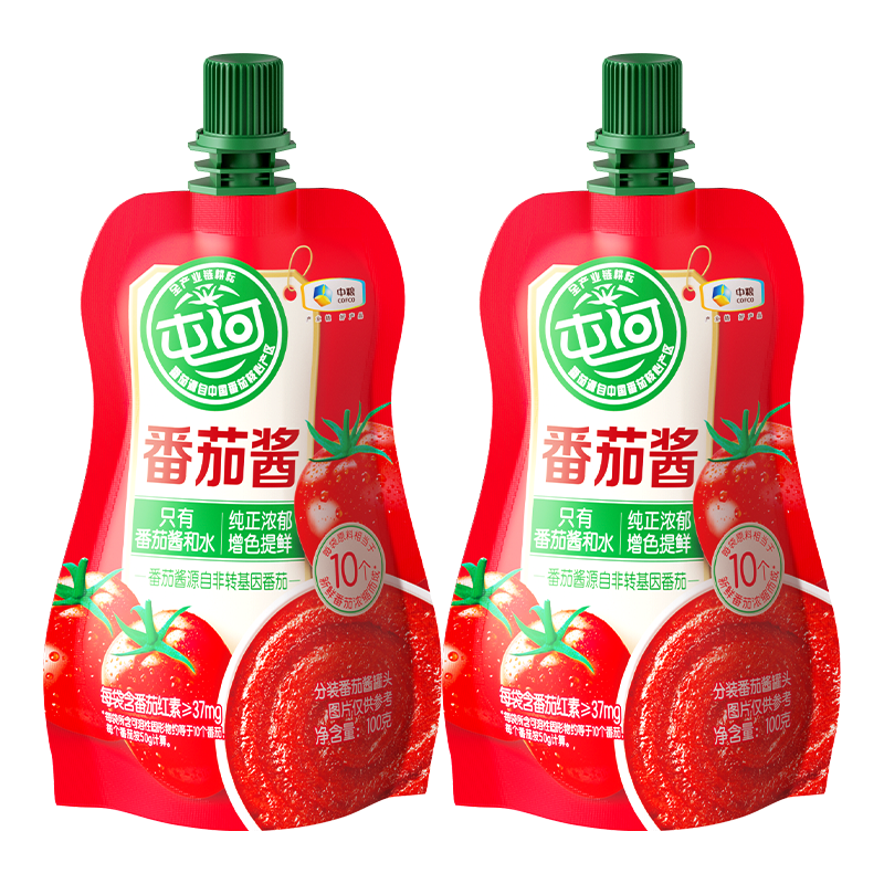 屯河 番茄酱 100g*2袋 1.9元（需用券）